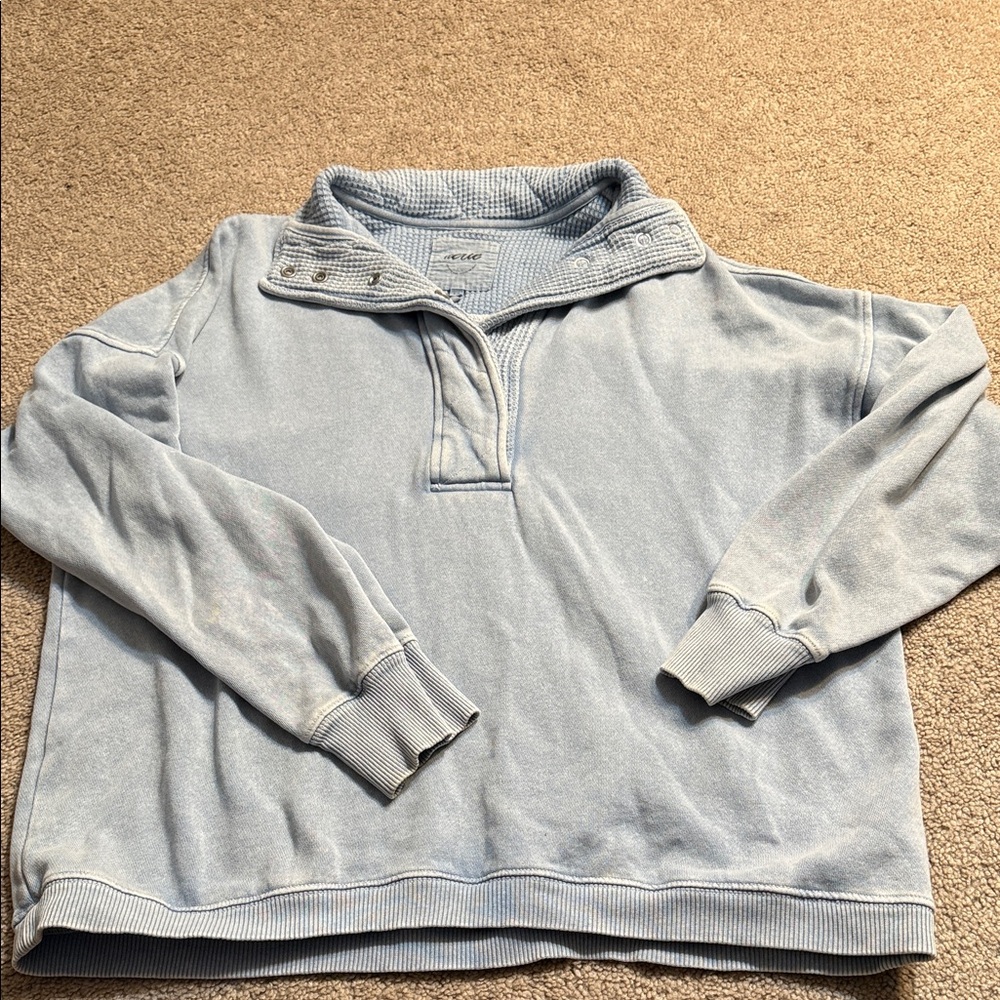 Aerie Light Blue Quarter-Zip Sweatshirt